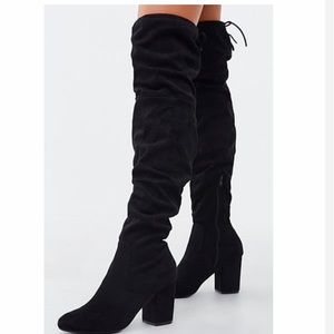 Faux Suede Over The Knee Boots